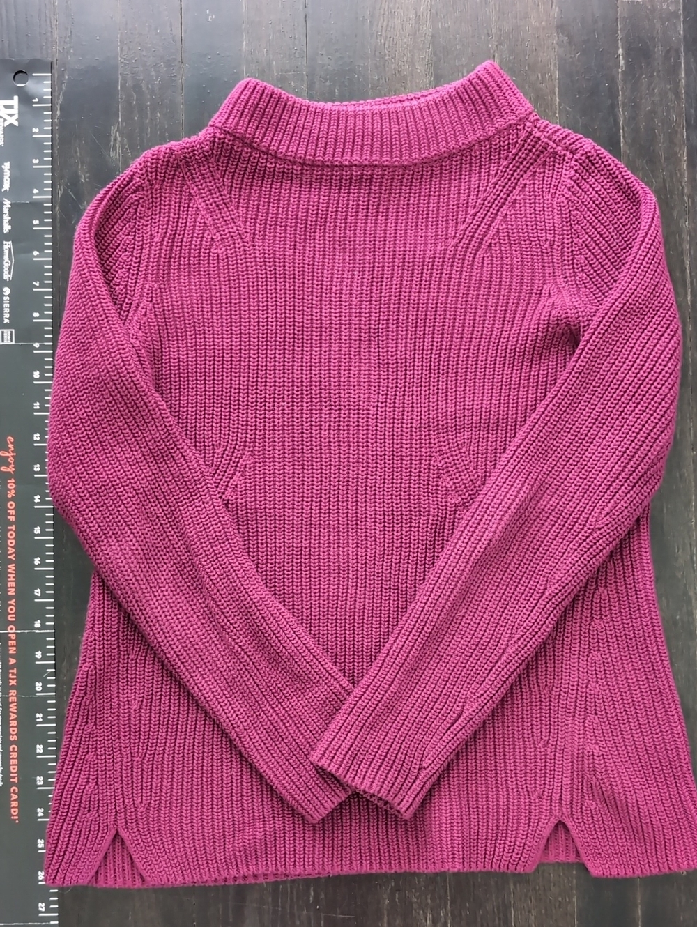 Talbots Raspberry Knit Sweater 100% Cotton